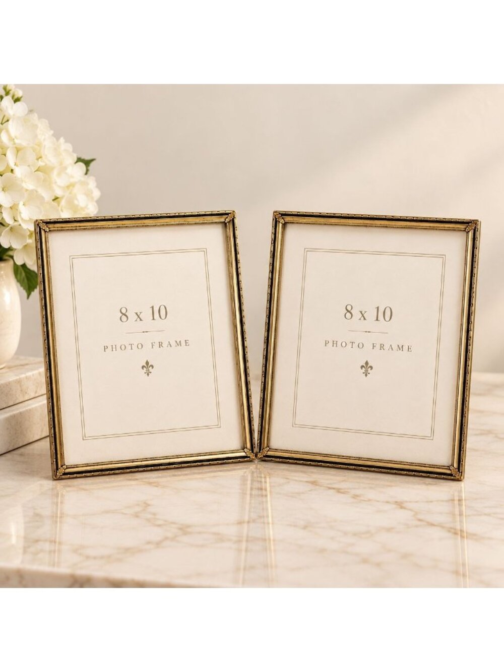 Vintage Brass Picture Frames Set Of 2 Hollywood Regency Gold 60s Tabletop Decor